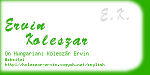 ervin koleszar business card